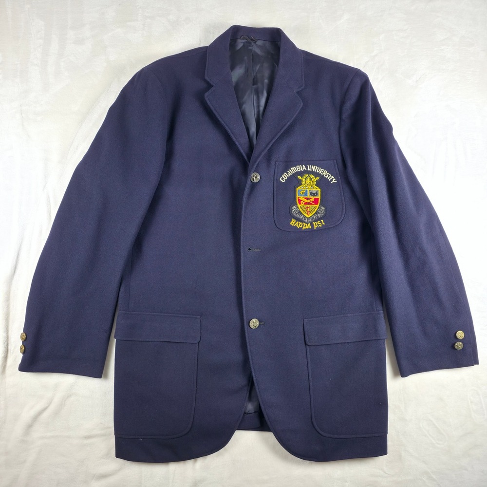 Vintage 1960s Columbia University Kappa Psi Blazer Jay Cobb Fifth Avenue Med 40R